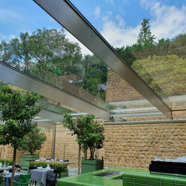 Super slim polished stainless steel roof beams