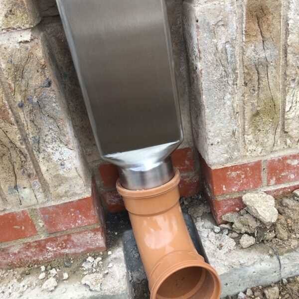 Polished stainless steel downpipes